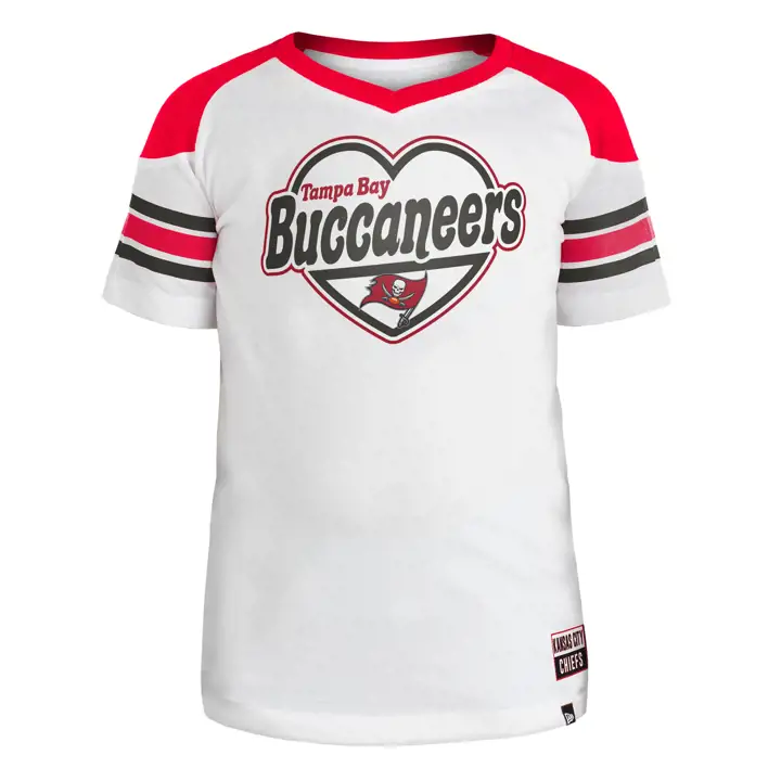 T-shirt à manches rayées NFL Tampa Bay Buccaneers pour filles 22 blanc