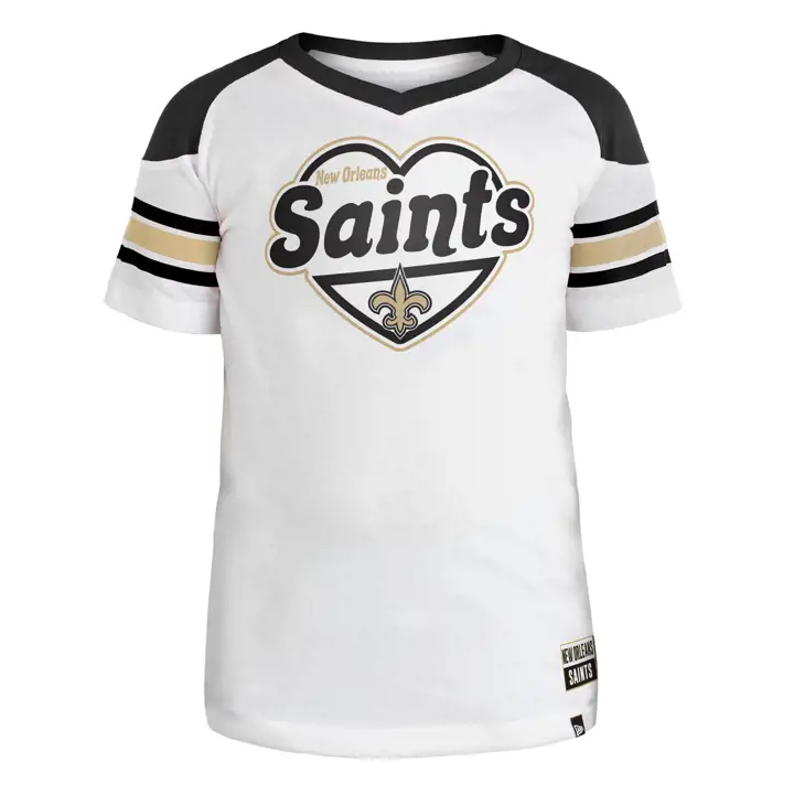 T-shirt manches rayées NFL fille New Orleans Saints 22 blc