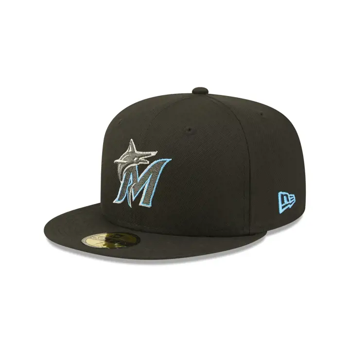 Miami Marlins MLB IRIDESCENT 59FIFTY Mblk/lbl
