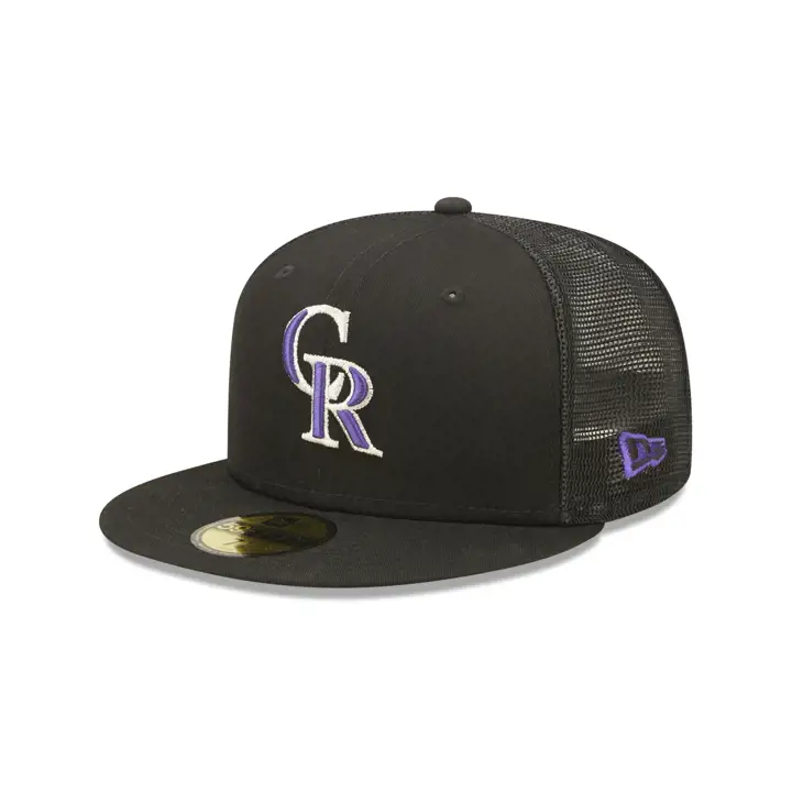 Casquette 59FIFTY en maille avec patch MLB des Colorado Rockies 25e anniversaire noir/vert