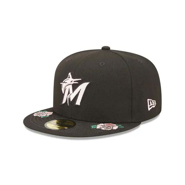 Miami Marlins MLB Double Rose 59FIFTY blc/blc/ros