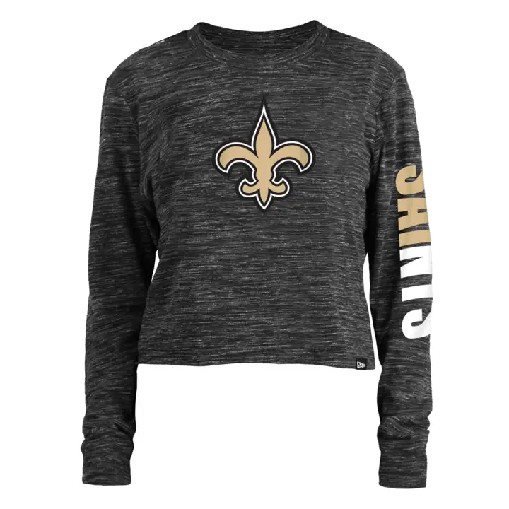 New Orleans Saints NFL - Haut à manches longues femme "Space Dye" 22 - Noir