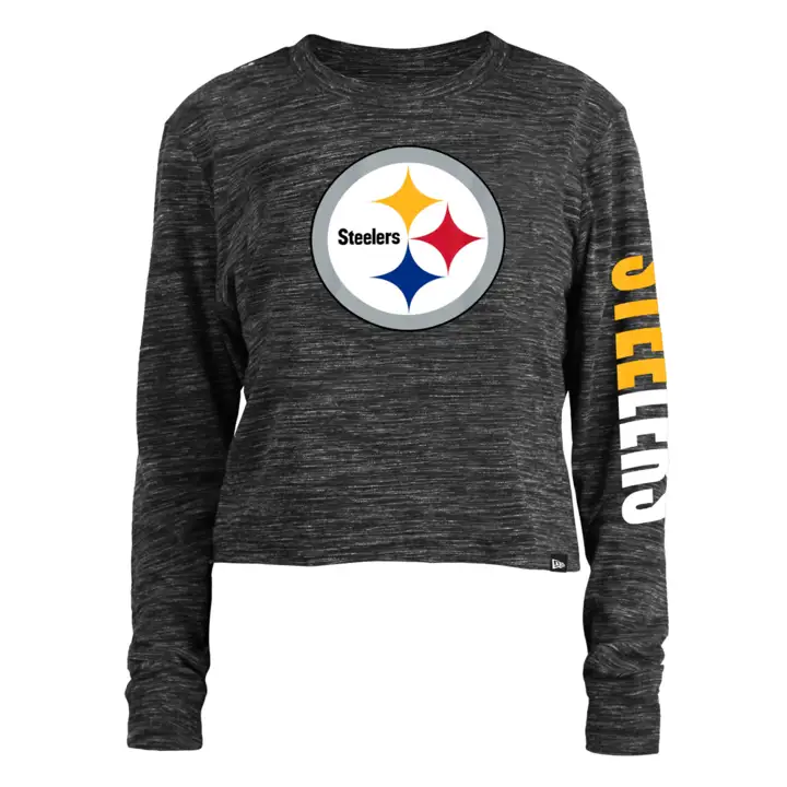 Pittsburgh Steelers NFL Femme Espace Teint Manches Longues 22 Noir
