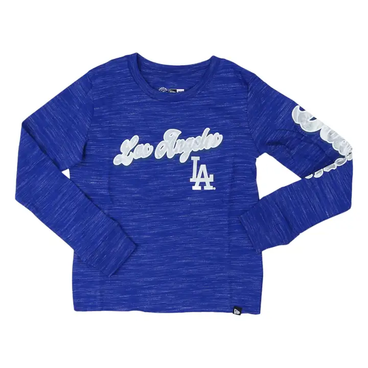 T-shirt manches longues Los Angeles Dodgers MLB pour fille, Space Dye inversé