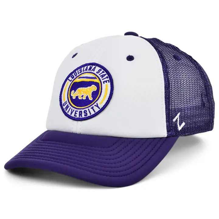 L.S.U. NCAA Casquette de camionneur en mousse pour fans PUR/WHT