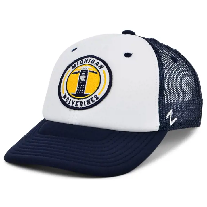 Michigan Wolverines NCAA Fan Focus Casquette Camionneur en Mousse BLEU MARINE/BLANC