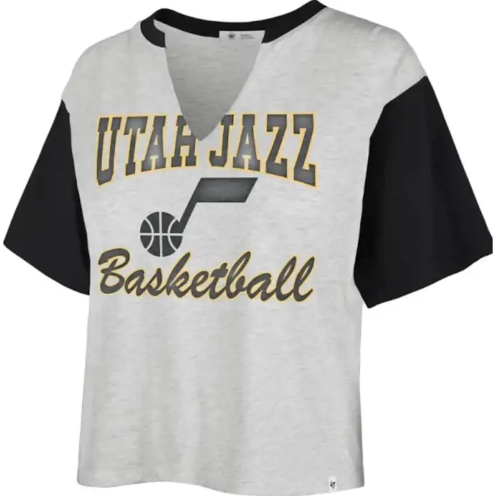 T-shirt crop pour femme Utah Jazz NBA Dolly 22 GRIS
