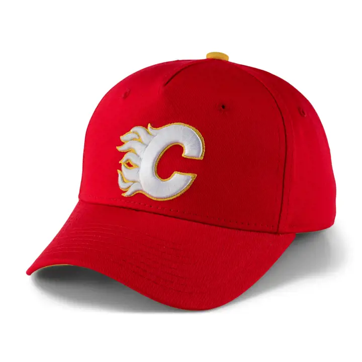CALGARY FLAMES LNH Jeunesse Casquette pré-courbée à bouton-pression TBD