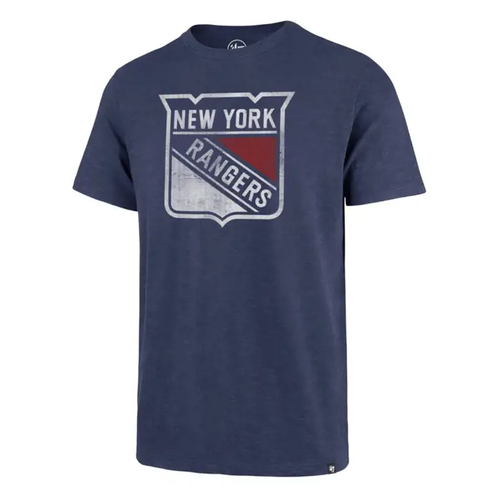T-shirt bleu New York Rangers NHL 47 Scrum – bouclier vintage