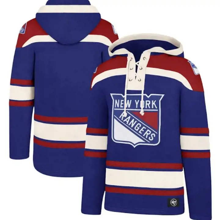 Chandail à capuchon New York Rangers LNH 47 Superior Lacer BLEU