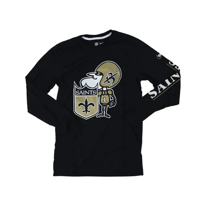 T-shirt manches longues logo NEW ORLEANS SAINTS NFL Rewind Équipe 22 NOIR