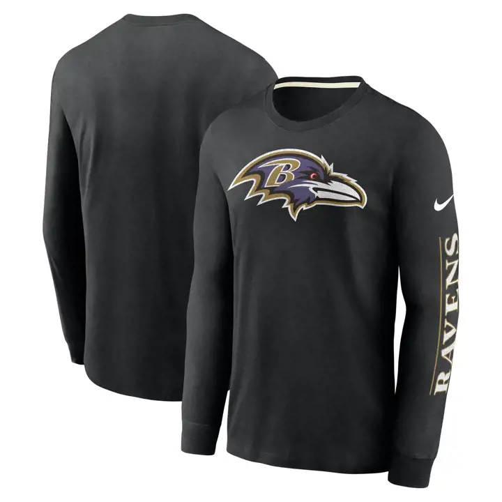T-shirt NFL BALTIMORE RAVENS Rewind Team Logo manches longues 22 BLK