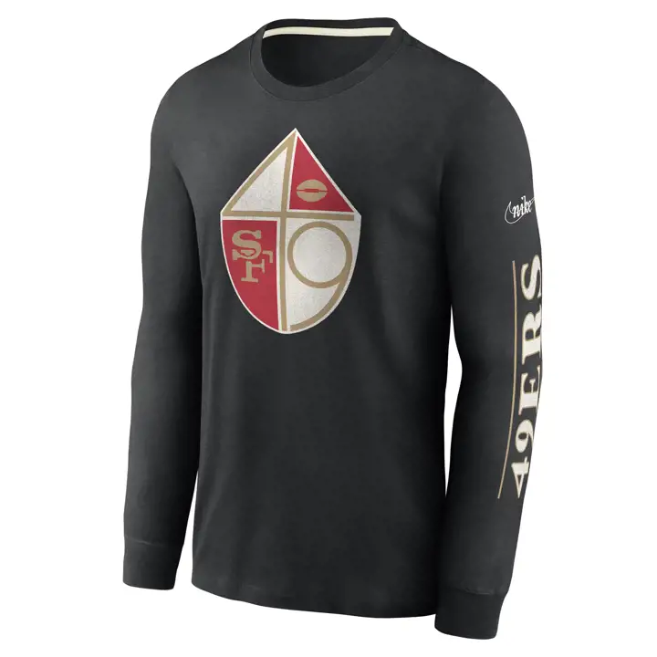 T-shirt à manches longues NFL Rewind SAN FRANCISCO 49ERS avec logo d'équipe 22 BLK