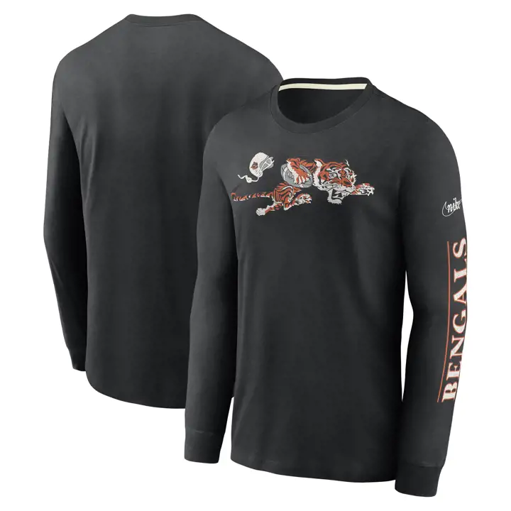 T-Shirt à manches longues NFL Rewind Team Logo CINCINNATI BENGALS 22 BLK
