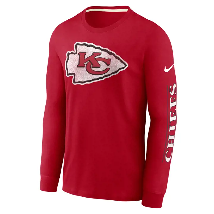 T-Shirt manches longues NFL Rewind KANSAS CITY CHIEFS avec logo d'équipe 22 ROUGE