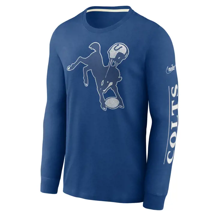 T-shirt manches longues à logo d'équipe NFL Rewind des Colts d'Indianapolis 22 BLEU
