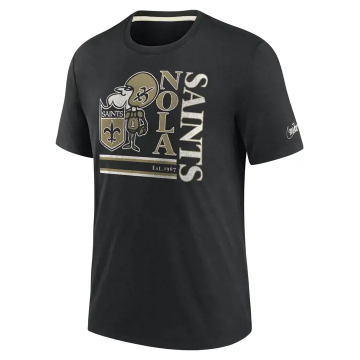 T-Shirt NEW ORLEANS SAINTS NFL Rewind Team Shout 22 BLK