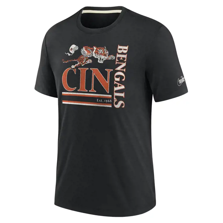 CINCINNATI BENGALS NFL Rewind Team Shout T-Shirt 22 NOIR