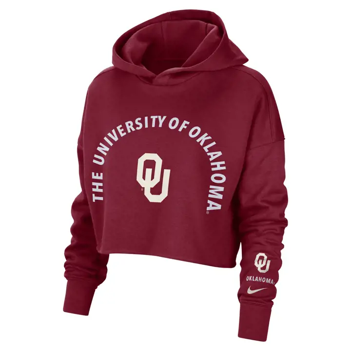 Sweat à capuche court femme NCAA Oklahoma Sooners 22 CRIM