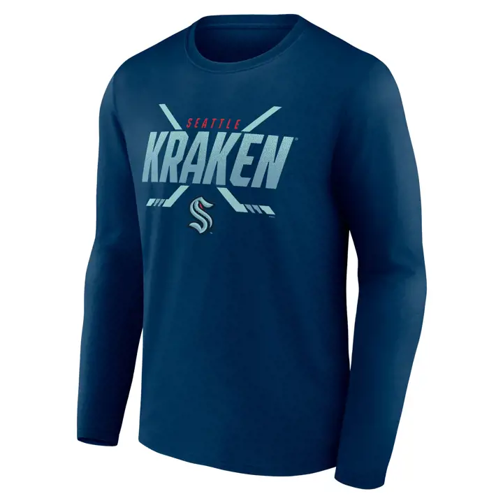 T-shirt à manches longues marine Seattle Kraken NHL Covert