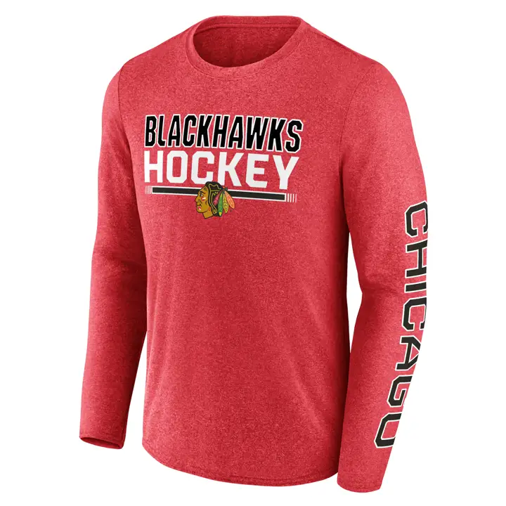 T-shirt à manches longues Chicago Blackhawks NHL Heather Sweep rouge