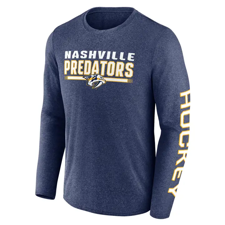 T-shirt à manches longues Nashville Predators NHL Heather Sweep Marine