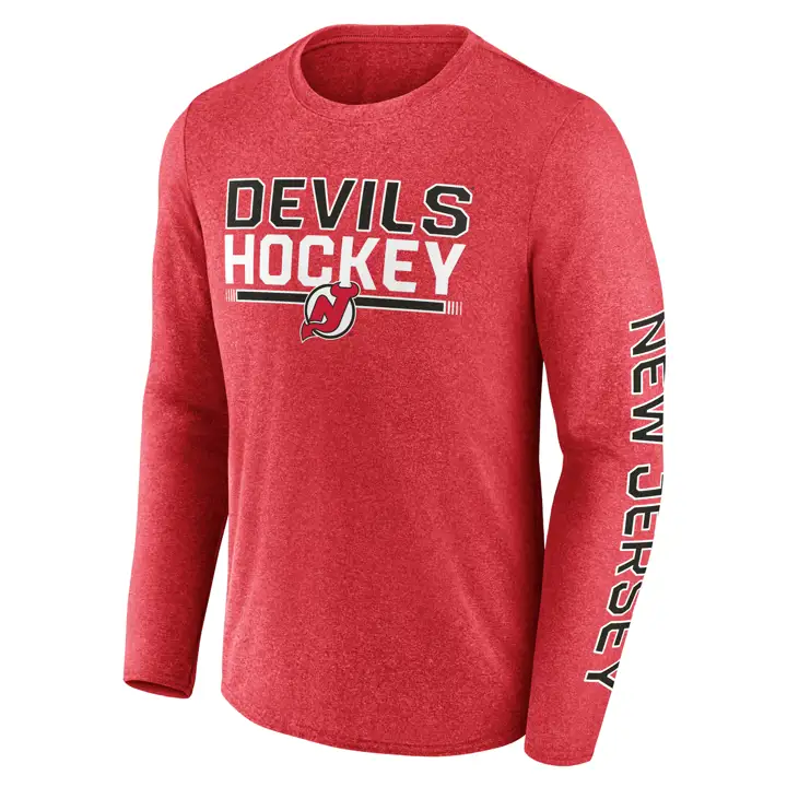 T-shirt à manches longues New Jersey Devils LNH « Heather Sweep » rouge