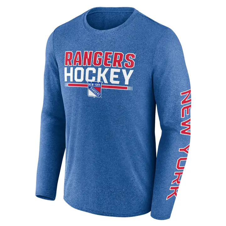 T-shirt à manches longues bleu New York Rangers NHL Heather Sweep
