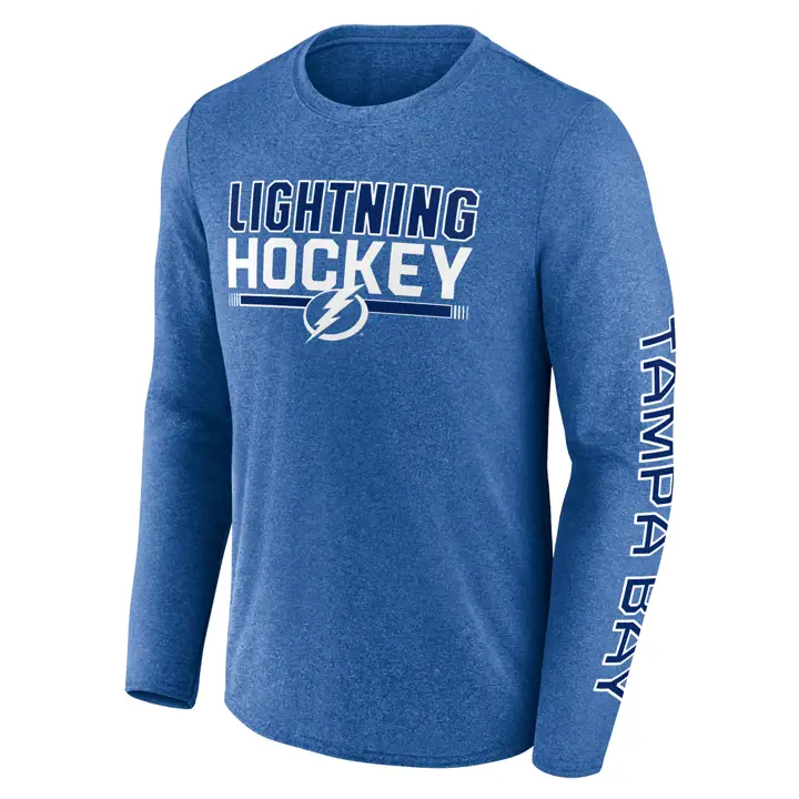 T-shirt à manches longues Heather Sweep LNH Tampa Bay Lightning bleu
