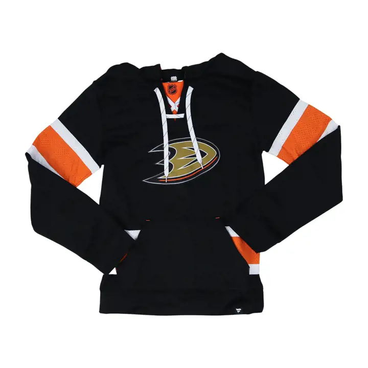 Sweat à capuche Anaheim Ducks NHL Powerplay en dentelle noir/orange