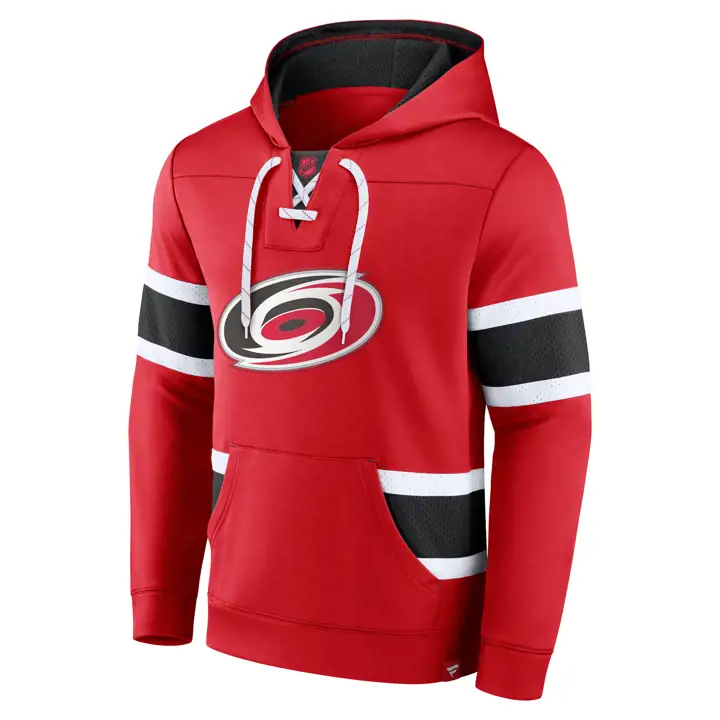 Chandail à capuchon en dentelle Powerplay LNH des Hurricanes de la Caroline rouge/noir