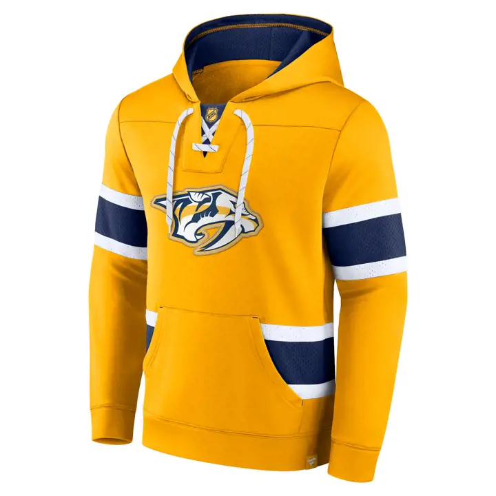 Chandail à capuchon Nashville Predators NHL Powerplay à lacets gris clair/marine