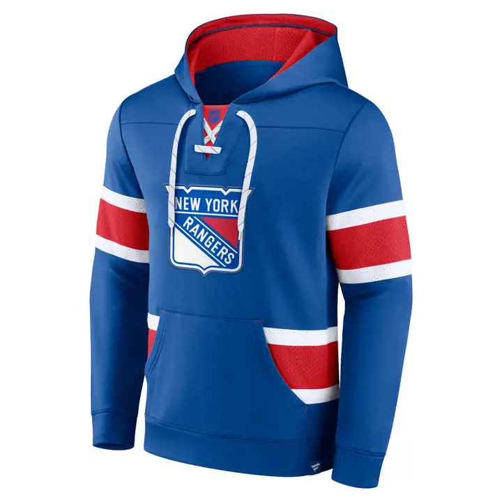 New York Rangers NHL Sweat à Capuche Lacets Powerplay bleu/rouge
