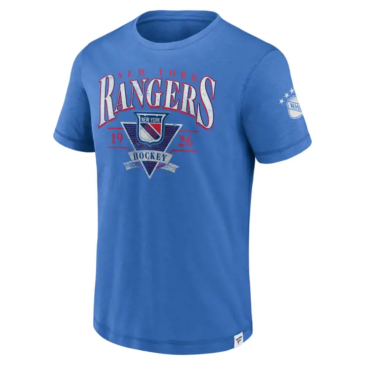 T-shirt en jersey flammé New York Rangers LNH Vintage bleu