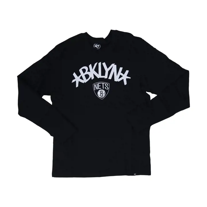 T-shirt manches longues Brooklyn Nets NBA Pregame Super Rival Noir