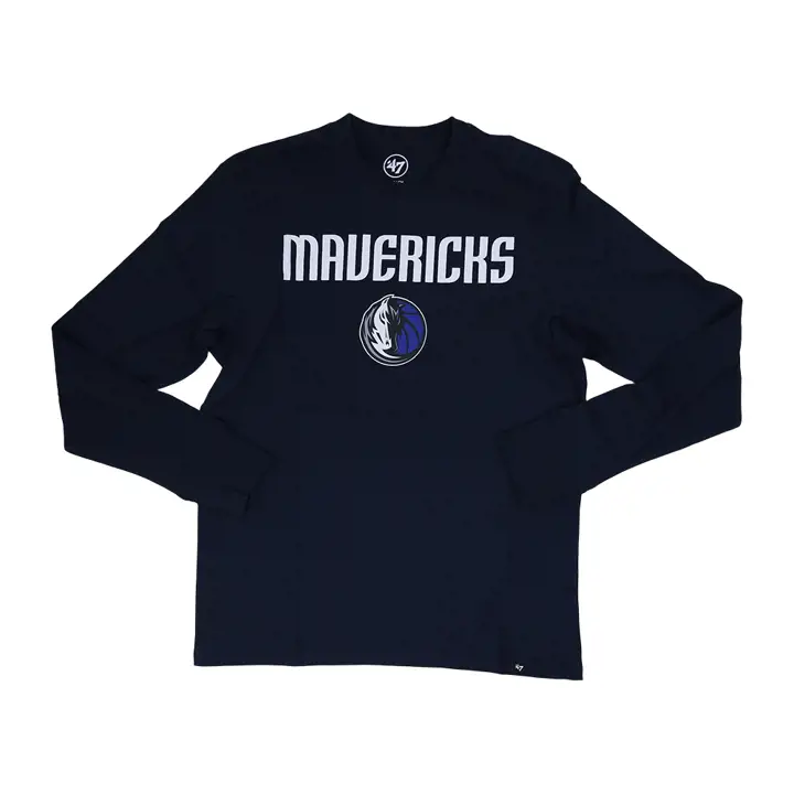 T-shirt manches longues Dallas Mavericks NBA Pregame Super Rival, coloris marine