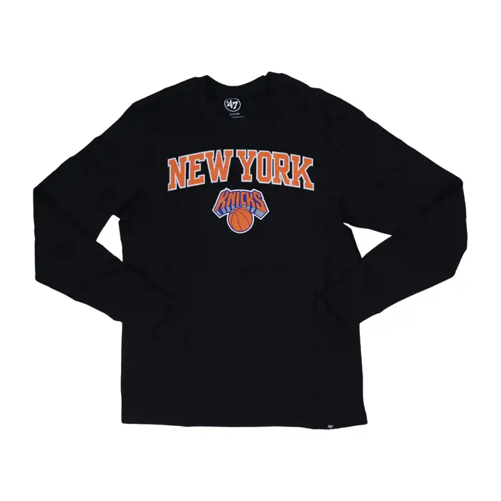T-shirt à manches longues noir pré-match NBA Super Rival des New York Knicks