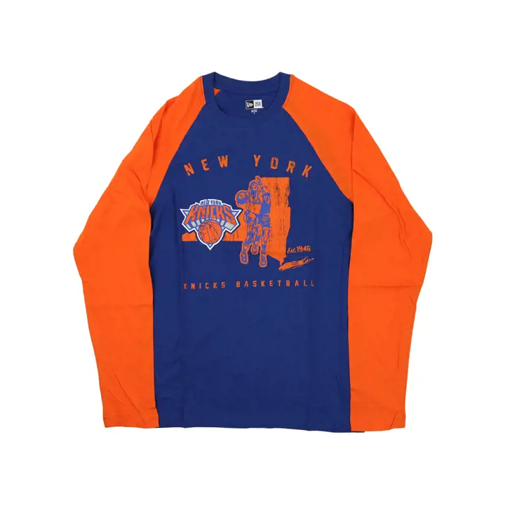 T-shirt Raglan NBA Frazier New York Knicks BLEU/ORANGE