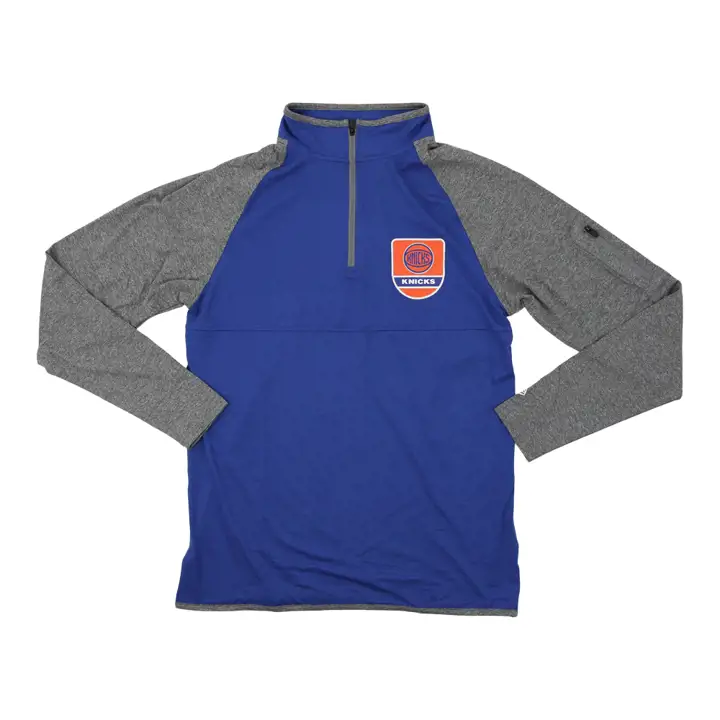New York Knicks NBA Monroe 1/4 Zip BLEU/GRIS