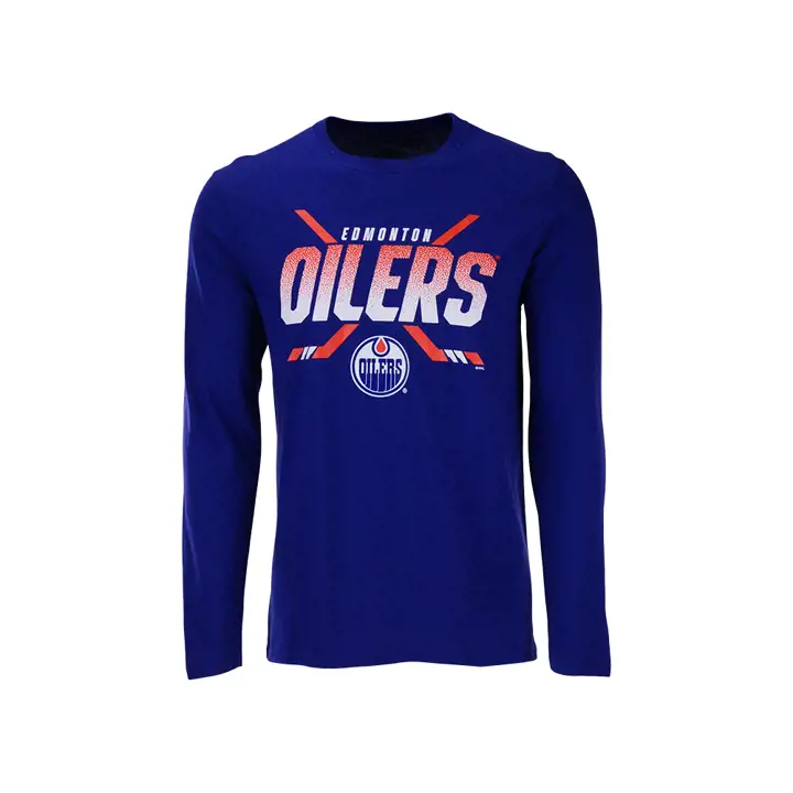 T-shirt à manches longues Edmonton Oilers NHL Covert bleu