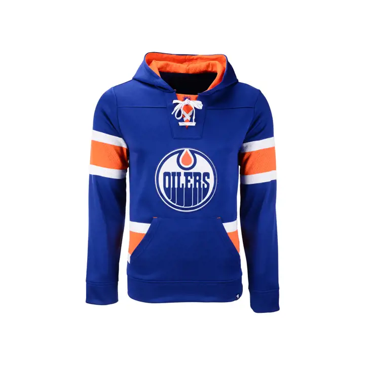 Chandail à capuchon en dentelle Edmonton Oilers LNH Powerplay Bleu/Orange