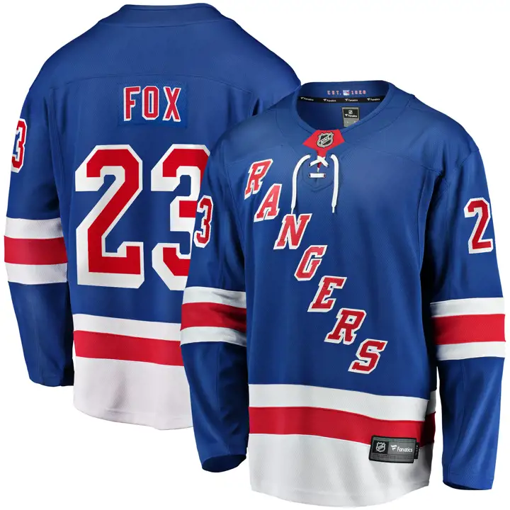 Maillot Fan NHL New York Rangers Adam Fox BLEU