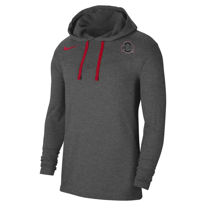 Ohio State Buckeyes NCAA Legend Hooded LS T-Shirt 22 ANTHRAC