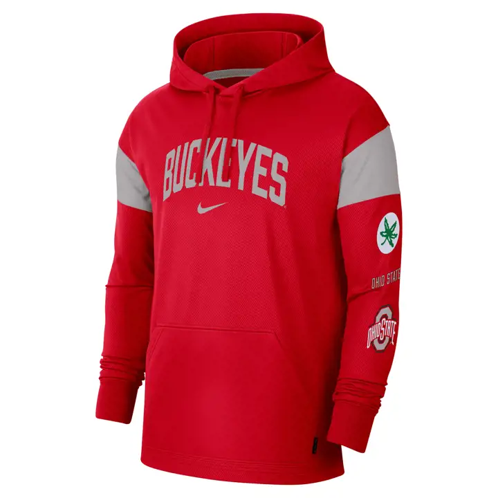 Ohio State Buckeyes NCAA Maillot à Capuche Manches Longues T-Shirt 22 ROUGE