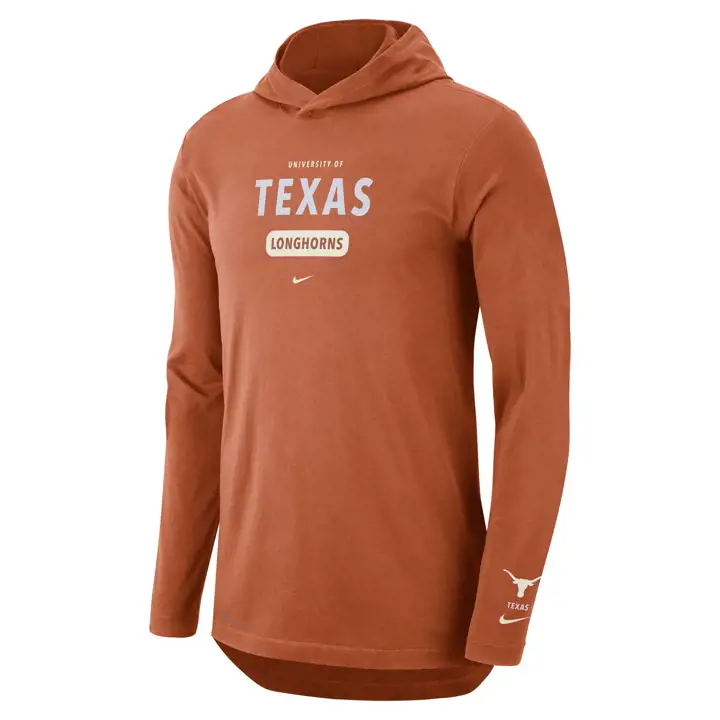 T-shirt à capuchon à manches longues Dri-Fit NCAA Texas Longhorns 22 DKORG