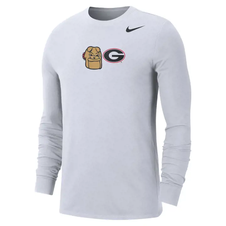 T-shirt manches longues mascotte Georgia Bulldogs NCAA Cotton 22 WHT