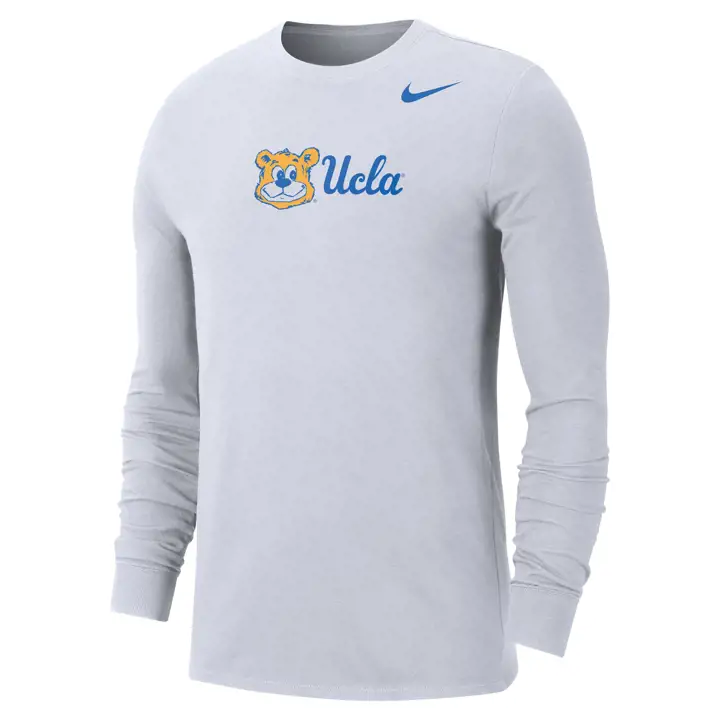 T-shirt manches longues UCLA Bruins NCAA Cotton Mascotte 22 BLANC