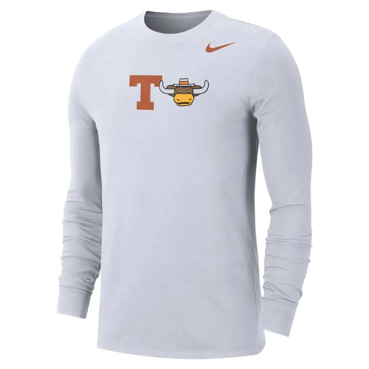 Texas Longhorns NCAA Coton Mascotte Manches Longues T-Shirt 22 BLC