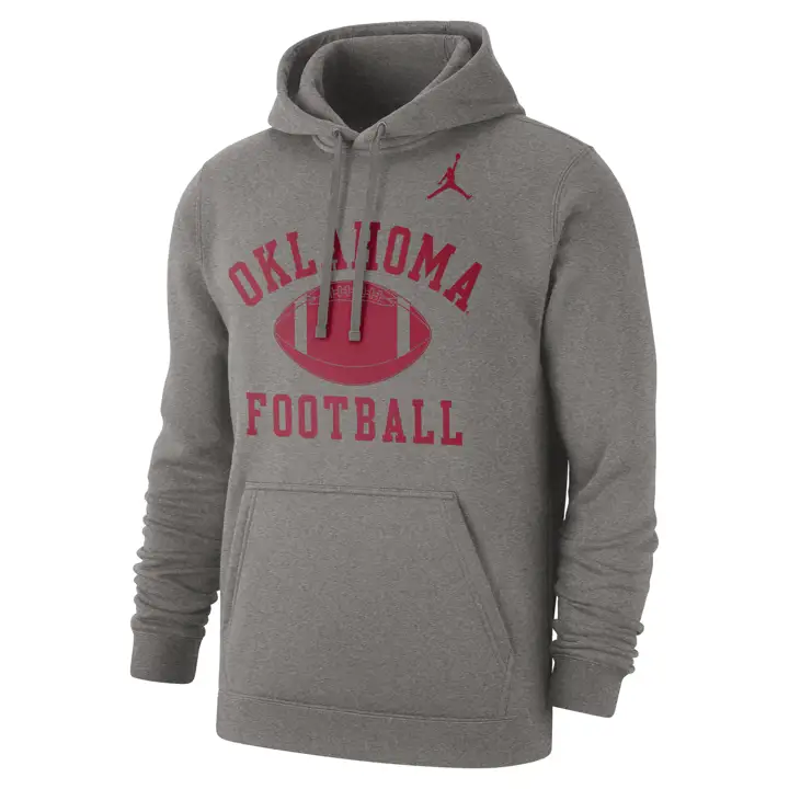 Sweat à capuche polaire Oklahoma NCAA Football Club gris foncé
