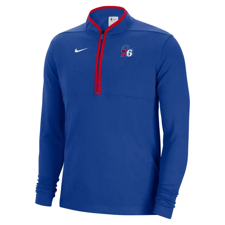 Haut de sport NBA DriFit Philadelphia 76ers demi-zippé BLEU